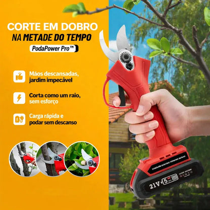 Tesoura de Podar Recarregável de Alta Potência